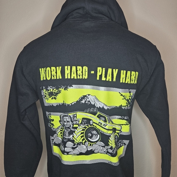 Hi-Vis graphic 4x4 safety hoodie small - Picture 2 of 4